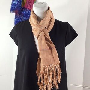 Karenni hand woven rust color scarf NWOT
